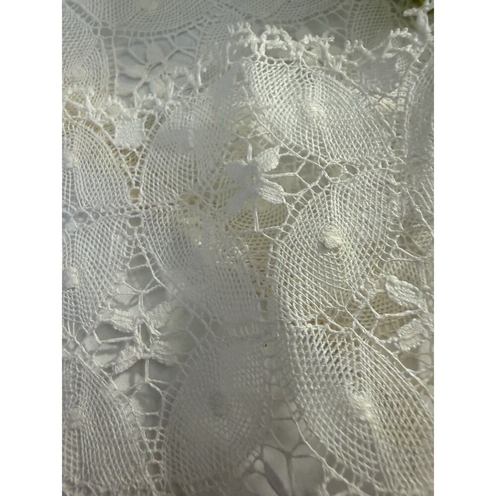 Vintage Lace Trim 6 Yards Floral Ivory Cotton Bridal Sewing Antique - Picture 8 of 12